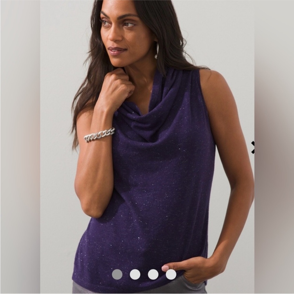 Chico's Angelina Cowl Neck Sleeveless Cashmere
Blend Tank NWT.